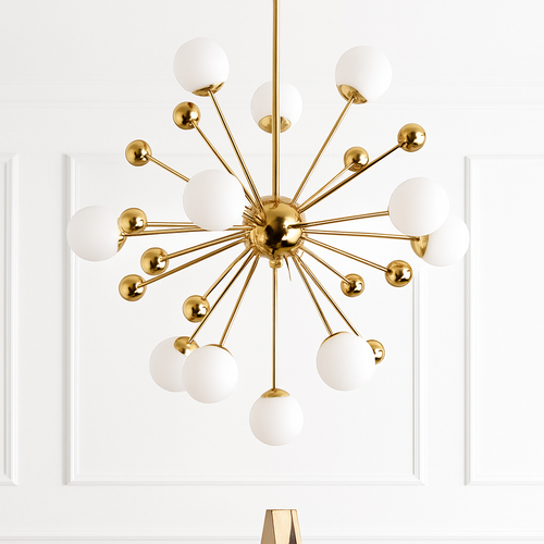 Lustre design LED doré avec plusieurs boule en verre Creative - vue 6 sur 10