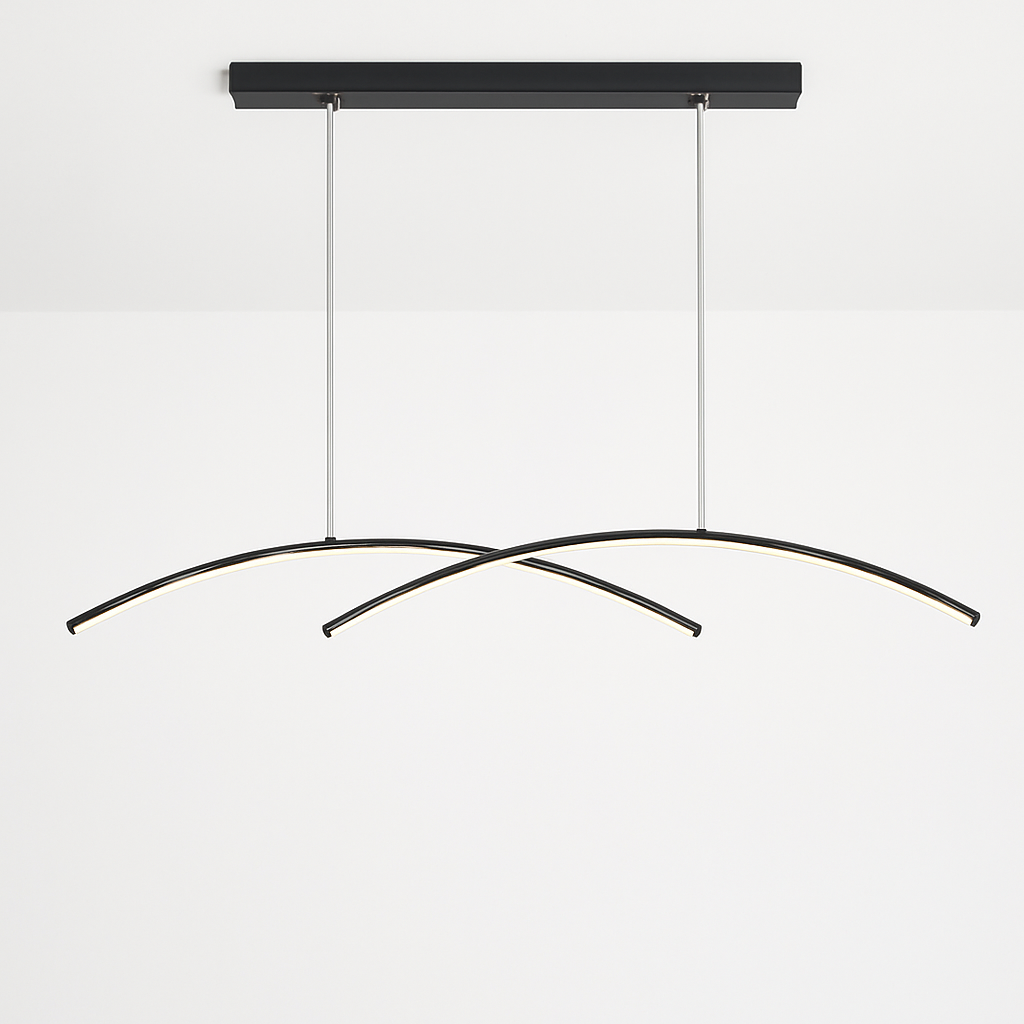 Lustre design LED en forme d'arc métallique Roxanna - vue 5 sur 8