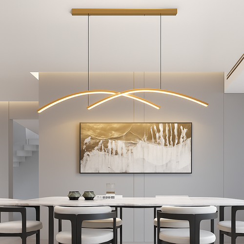 Lustre design LED en forme d'arc métallique Roxanna - vue 6 sur 8