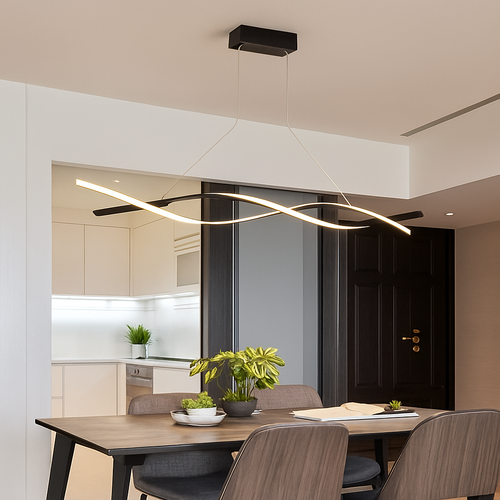 Lustre design LED en forme de vagues Callan - vue 4 sur 7