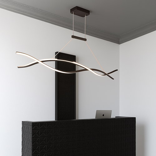 Lustre design LED en forme de vagues Callan - vue 6 sur 7