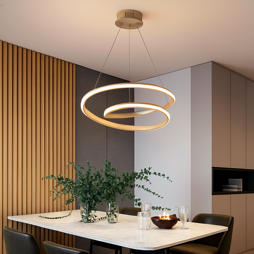 Lustre design à LED en spirale en aluminium Mooskolin - vue 2 sur 6