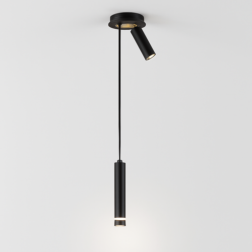 Lustre design LED tube lumineux doré ou noir Amias - vue 12 sur 12