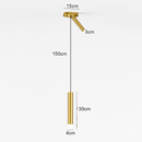Lustre design LED tube lumineux doré ou noir Amias