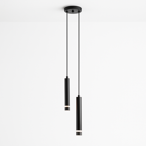 Lustre design LED tube lumineux doré ou noir Amias - vue 10 sur 12
