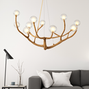 Lustre design moderne en forme de branches d'arbres avec plusieurs lampes LED