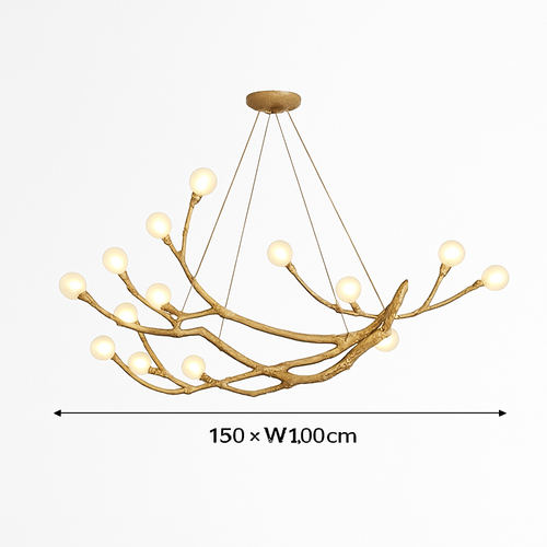 Lustre design moderne en forme de branches d'arbres avec plusieurs lampes LED - vue 12 sur 11