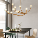 Lustre design moderne en forme de branches d'arbres avec plusieurs lampes LED