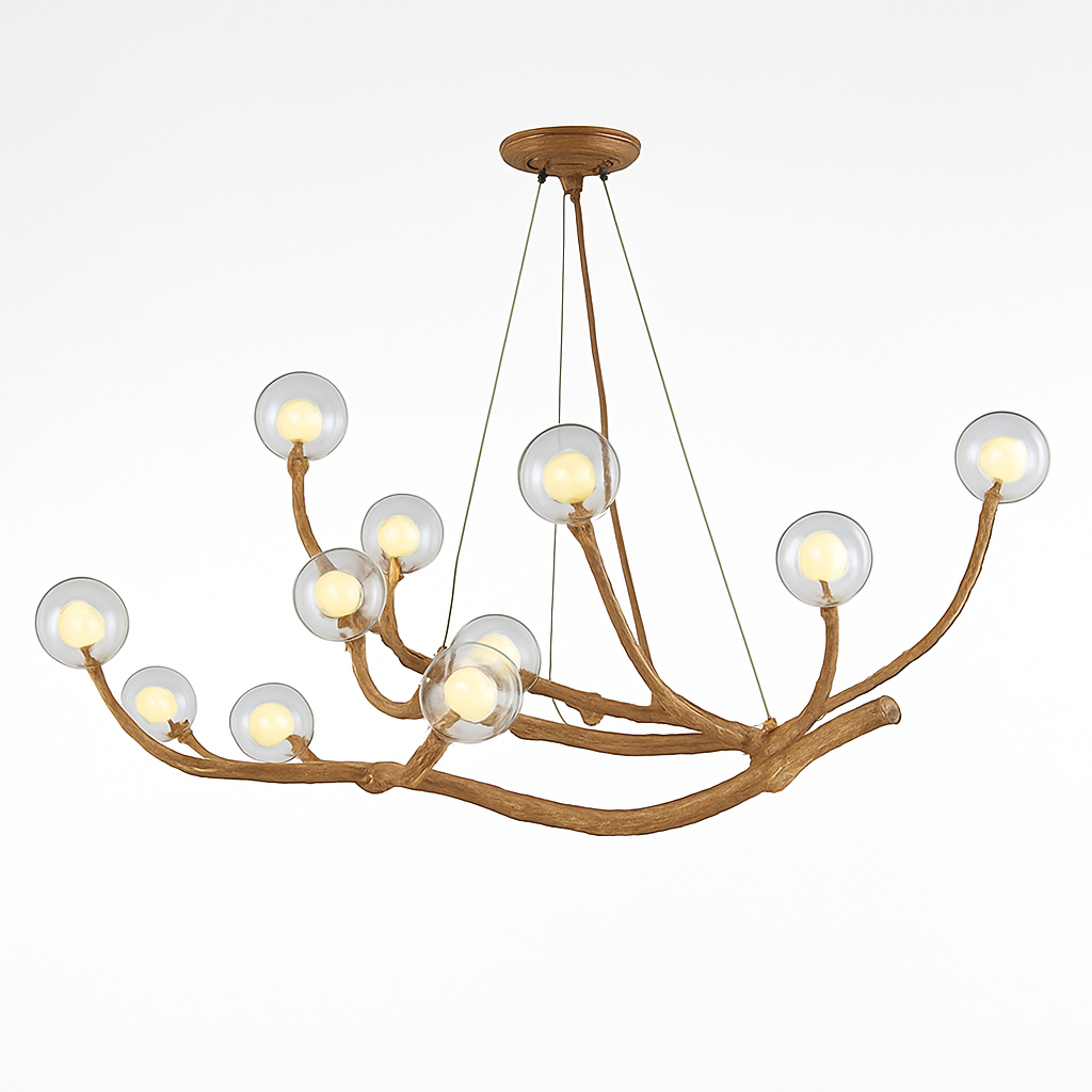 Lustre design moderne en forme de branches d'arbres avec plusieurs lampes LED - vue 4 sur 11