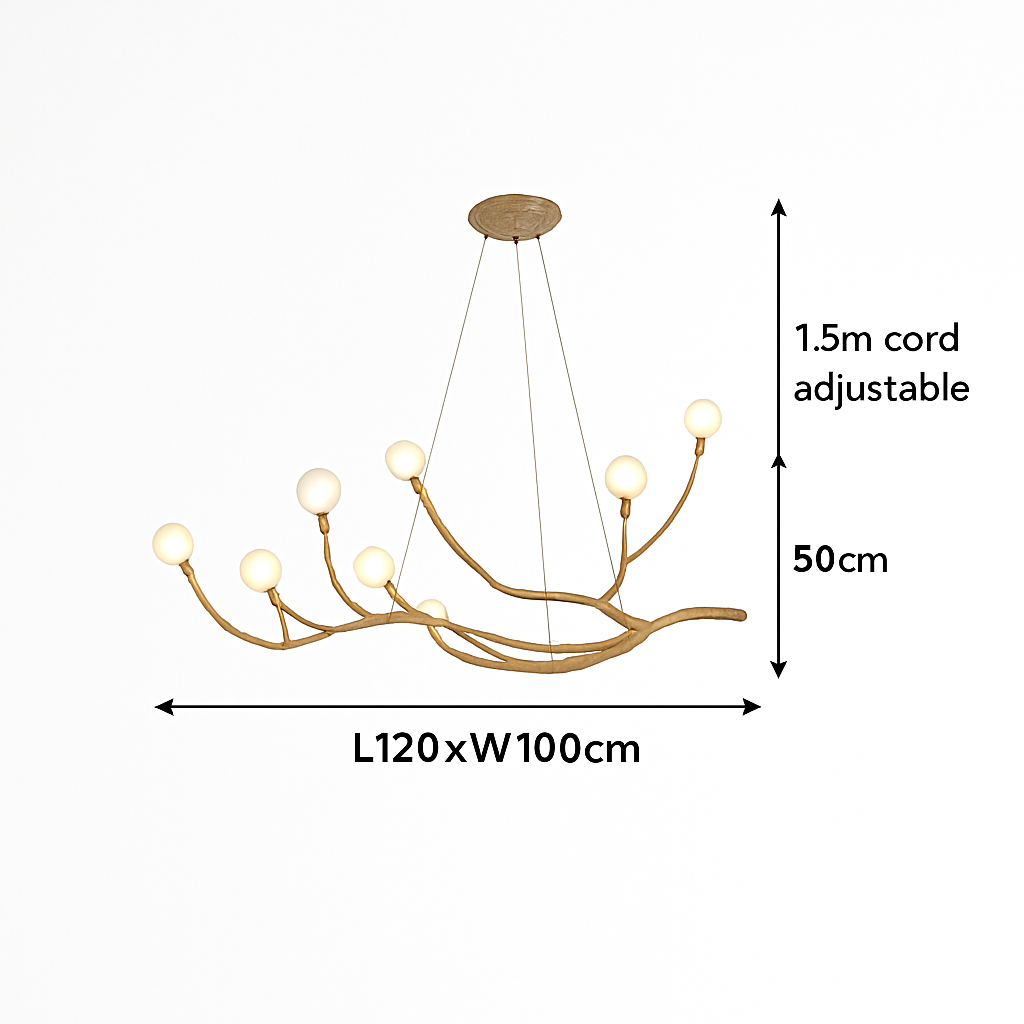 Lustre design moderne en forme de branches d'arbres avec plusieurs lampes LED - vue 7 sur 11