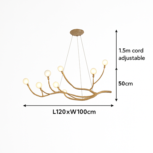 Lustre design moderne en forme de branches d'arbres avec plusieurs lampes LED - vue 8 sur 11