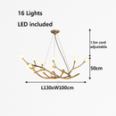 Lustre design moderne en forme de branches d'arbres avec plusieurs lampes LED