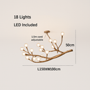 Lustre design moderne en forme de branches d'arbres avec plusieurs lampes LED