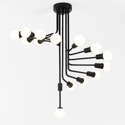 Lustre design noir avec plusieurs branches en forme d'escalier - vue 3 sur 5