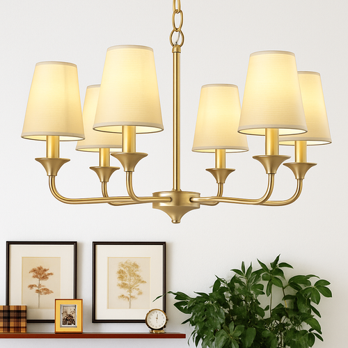 Lustre doré avec abat-jours Royal - vue 5 sur 7