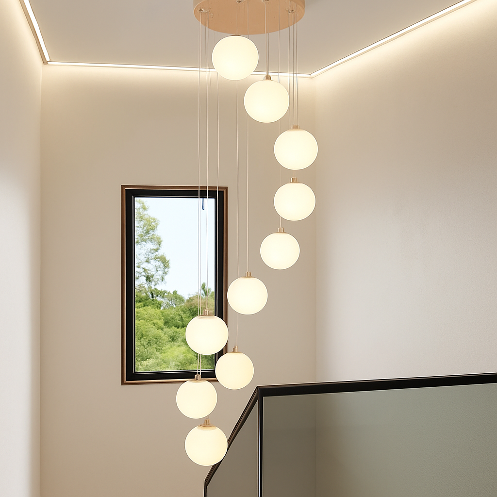 lustre duplex moderne pour éclairage de luxe intérieur - vue 5 sur 20
