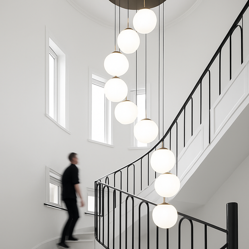 lustre duplex moderne pour éclairage de luxe intérieur - vue 7 sur 20