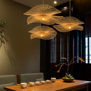 lustre en bambou artisanal style chinois pour décoration intérieure