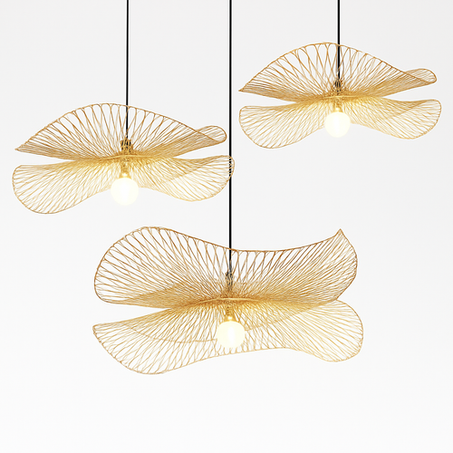 lustre en bambou artisanal style chinois pour décoration intérieure - vue 3 sur 7