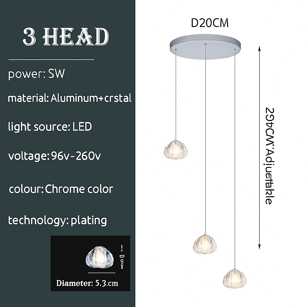 lustre en cristal design luxueux pour escalier colimaçon moderne - vue 14 sur 16