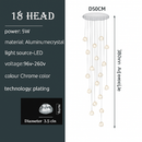lustre en cristal design luxueux pour escalier colimaçon moderne