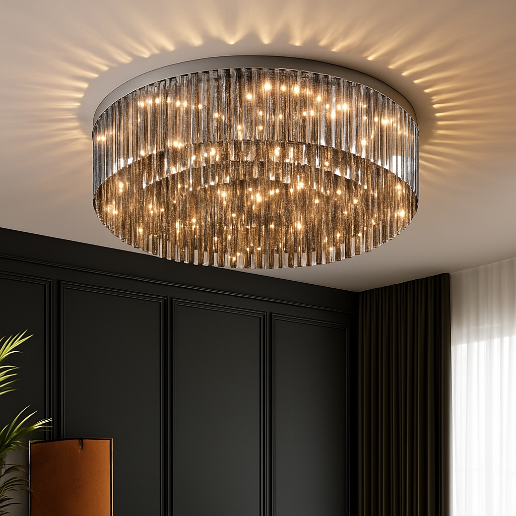 lustre en cristal led de luxe pour décoration intérieure - vue 2 sur 9