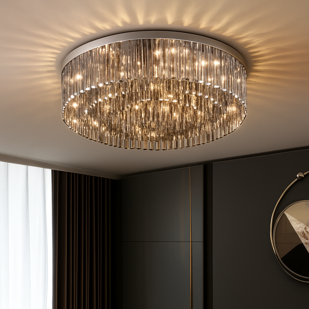 lustre en cristal led de luxe pour décoration intérieure - vue 4 sur 9