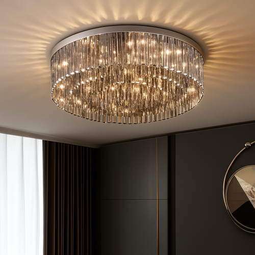 lustre en cristal led de luxe pour décoration intérieure - vue 4 sur 9