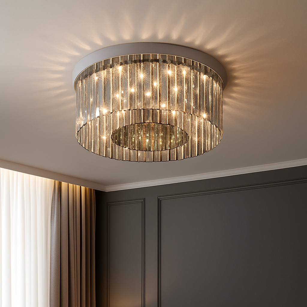lustre en cristal led de luxe pour décoration intérieure - vue 5 sur 9