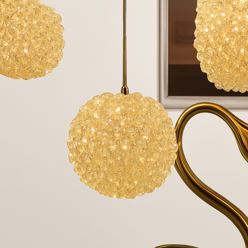 lustre en cristal led léger pour une ambiance romantique et élégante - vue 3 sur 10
