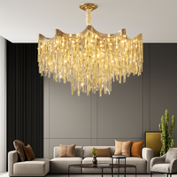 lustre en cristal moderne à 7 niveaux pour décoration intérieure