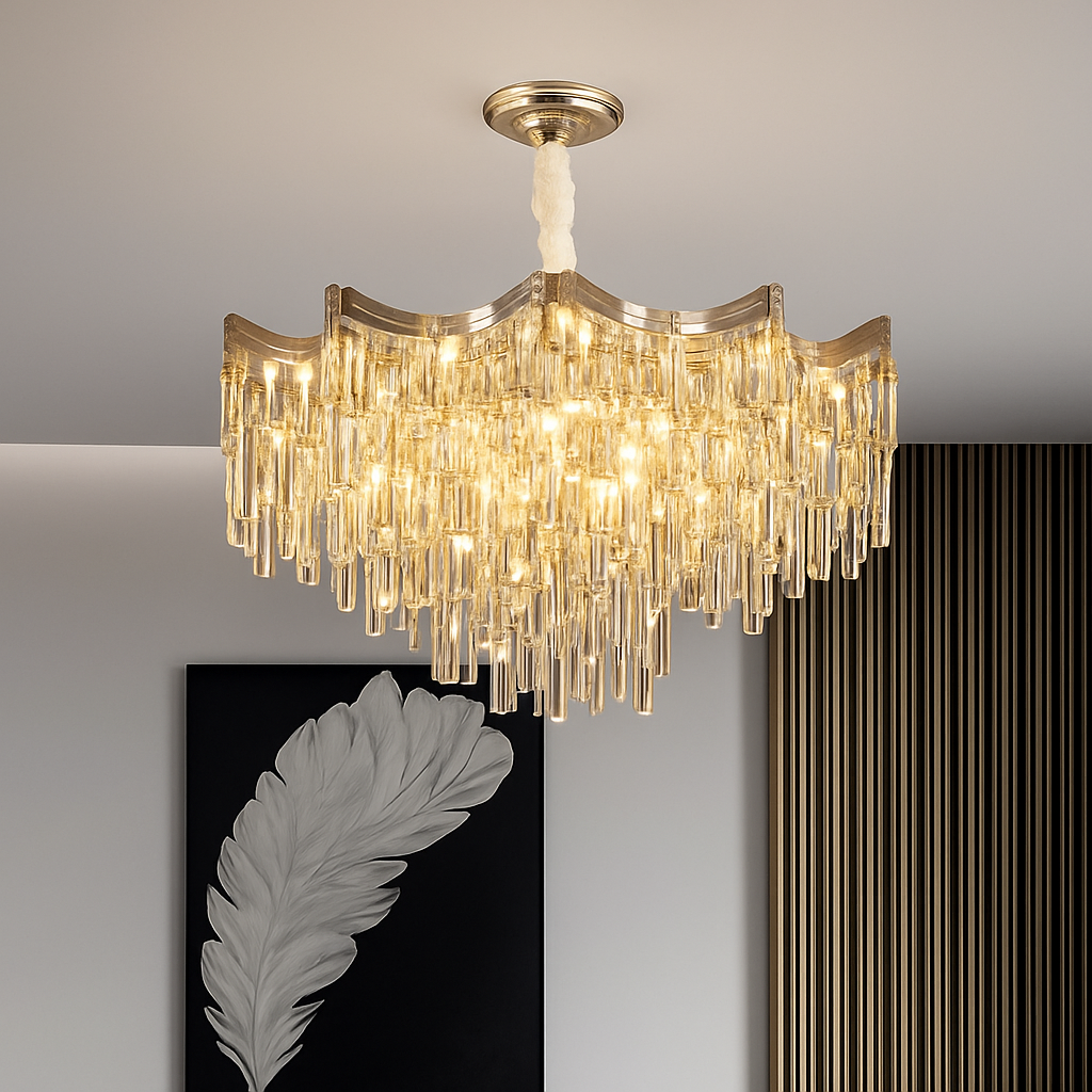 lustre en cristal moderne à 7 niveaux pour décoration intérieure - vue 3 sur 6