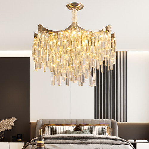 lustre en cristal moderne à 7 niveaux pour décoration intérieure - vue 5 sur 6