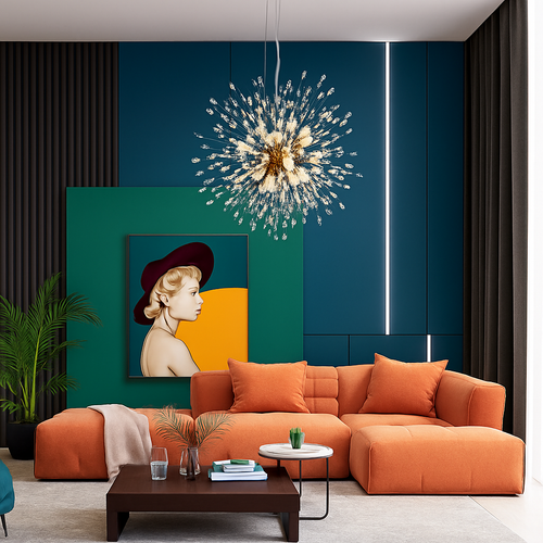 lustre en cristal moderne éclairage décoratif pour intérieur élégant - vue 6 sur 8