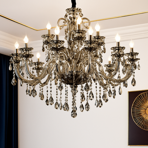 lustre en cristal moderne pour éclairage d'ambiance élégante - vue 3 sur 15