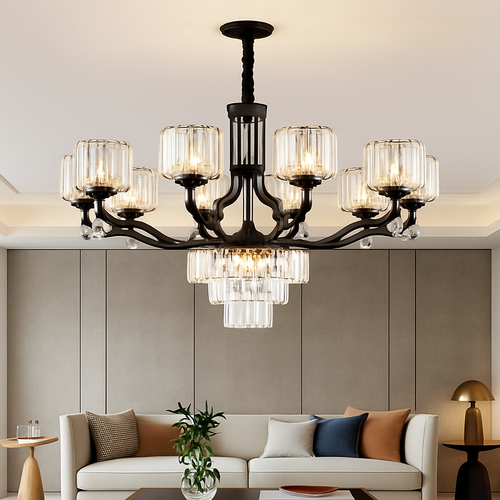 lustre en cristal moderne pour éclairage intérieur élégant - vue 3 sur 10