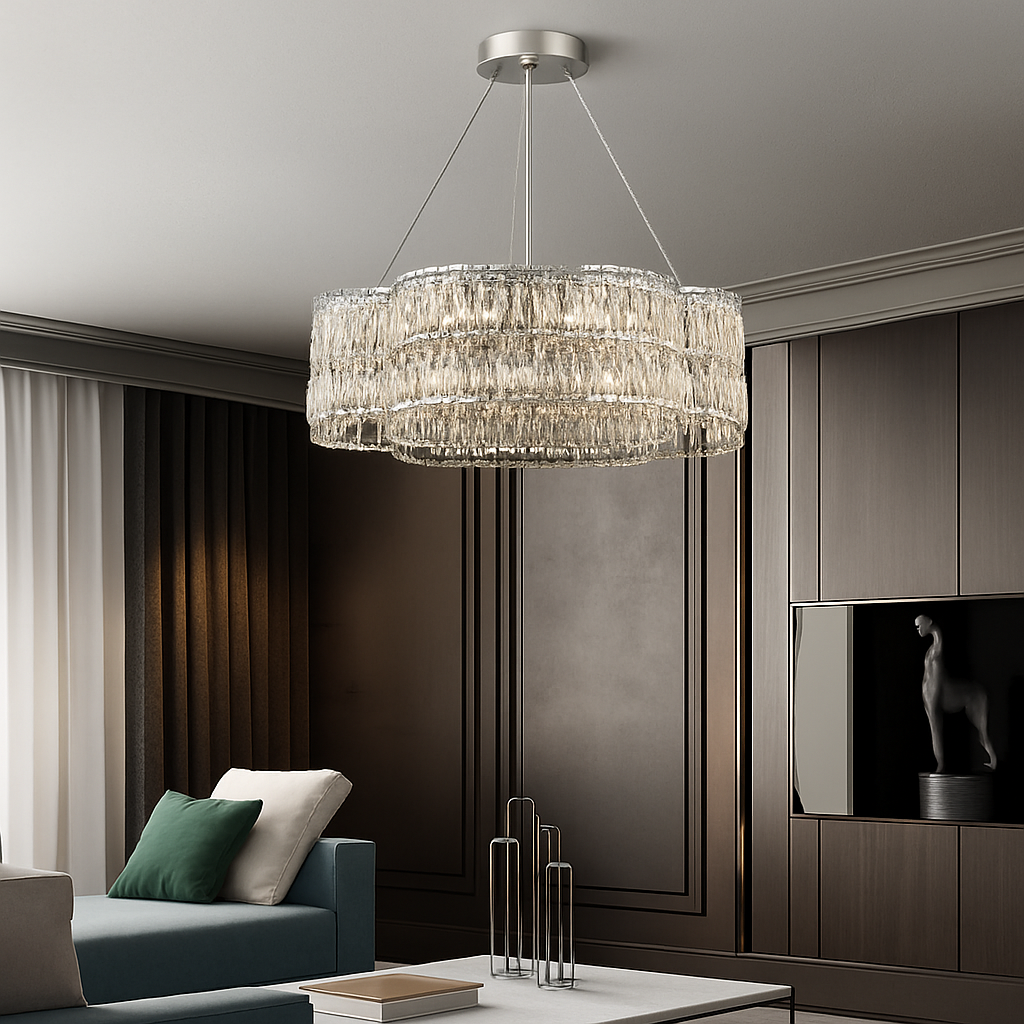 lustre en cristal moderne pour éclairage intérieur élégant - vue 3 sur 10