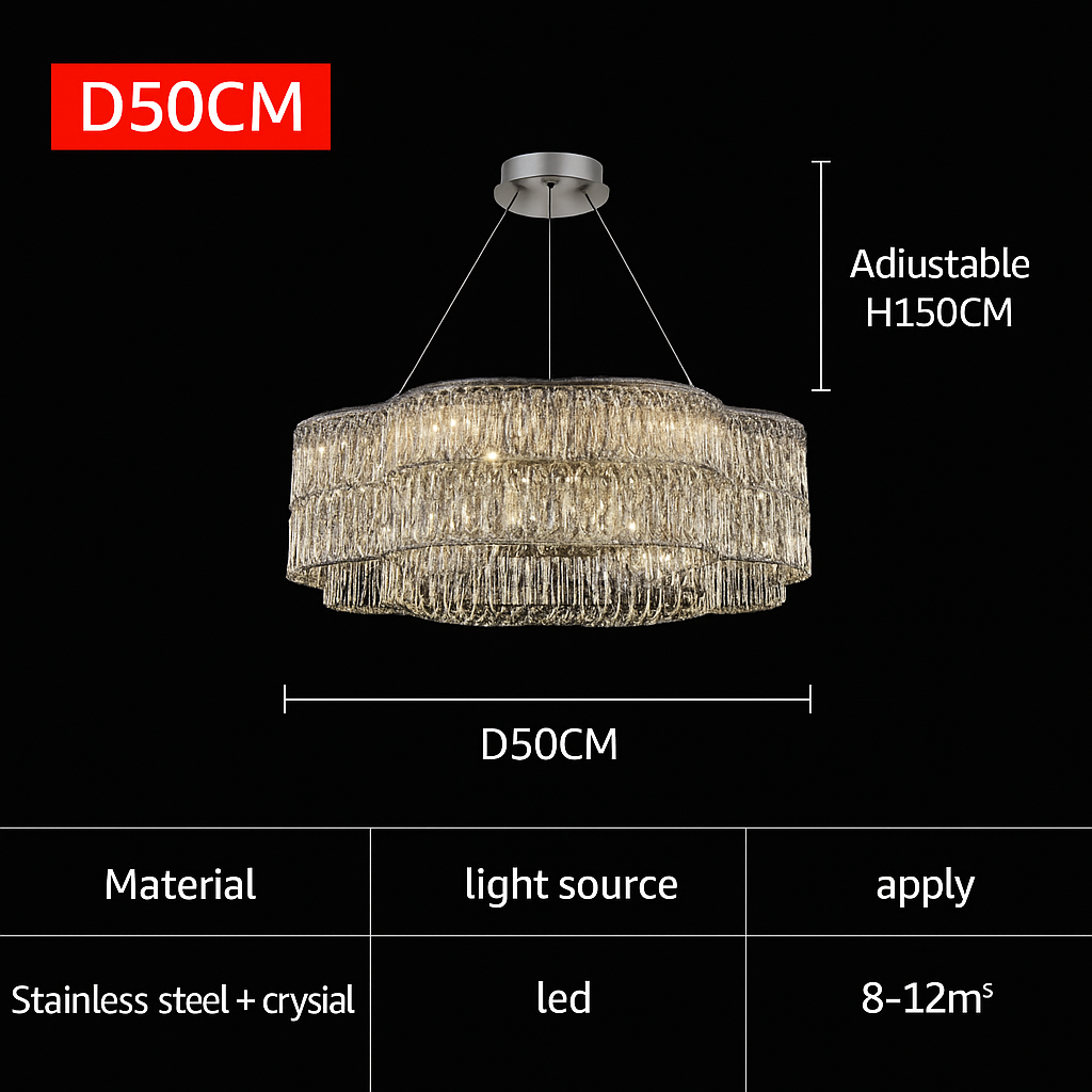 lustre en cristal moderne pour éclairage intérieur élégant