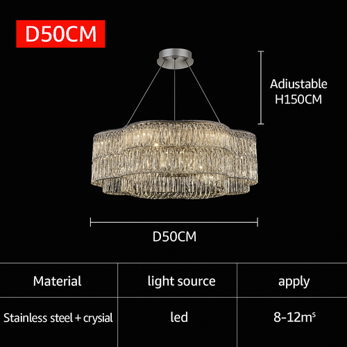 lustre en cristal moderne pour éclairage intérieur élégant