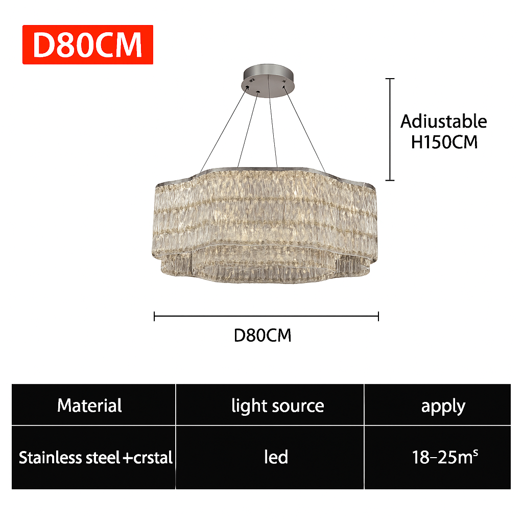 lustre en cristal moderne pour éclairage intérieur élégant - vue 8 sur 10