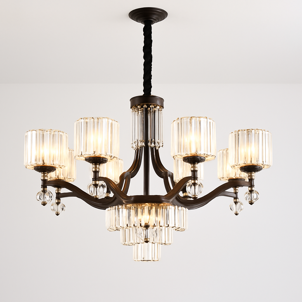 lustre en cristal moderne pour éclairage intérieur élégant - vue 8 sur 10