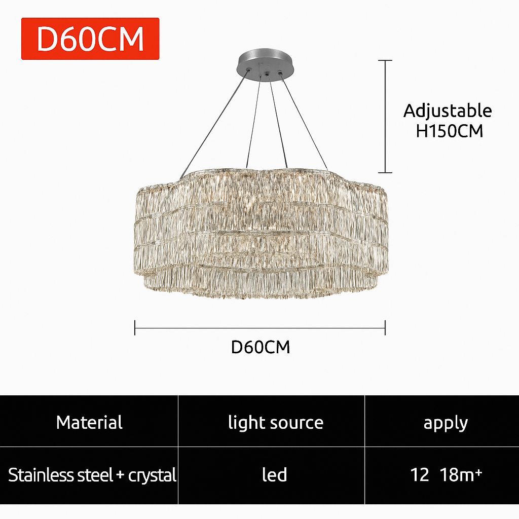 lustre en cristal moderne pour éclairage intérieur élégant - vue 9 sur 10