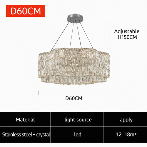lustre en cristal moderne pour éclairage intérieur élégant - vue 10 sur 10