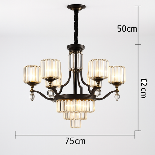 lustre en cristal moderne pour éclairage intérieur élégant - vue 10 sur 10