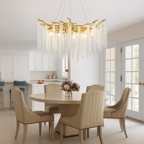 lustre en cristal rond de luxe pour intérieur élégant - vue 3 sur 12