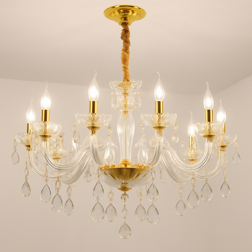lustre en cristal transparent européen pour un éclairage luxueux - vue 3 sur 13