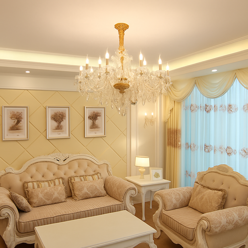 lustre en cristal transparent européen pour un éclairage luxueux - vue 8 sur 13