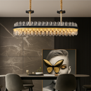 lustre en cuir led cristal luxueux rond suspendu moderne