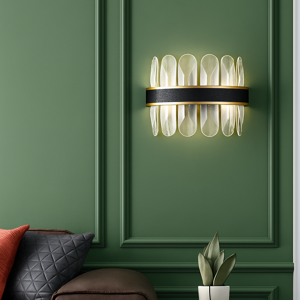 lustre en cuir led cristal luxueux rond suspendu moderne - vue 6 sur 24