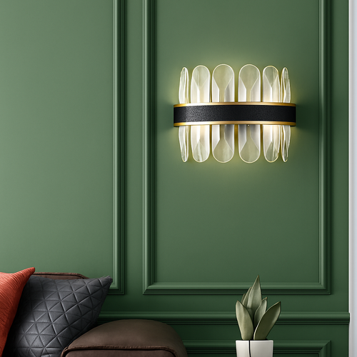 lustre en cuir led cristal luxueux rond suspendu moderne - vue 7 sur 24